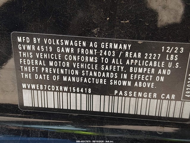 Volkswagen Golf R 2.0t 2024 WVWEB7CDXRW156418 Image 9