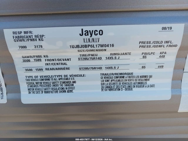 Jayco Jay Flight 2020 1UJBJ0BP6L17W0416 Image 9