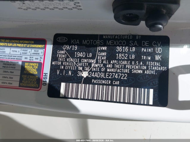 KIA RIO S 2020 3KPA24AD9LE274722 Image 9