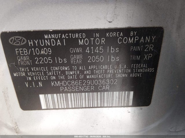 Aukcja sprzedaży 2009 Hyundai Elantra Touring, vin: KMHDC86E29U036302, numer aukcji: 45317743