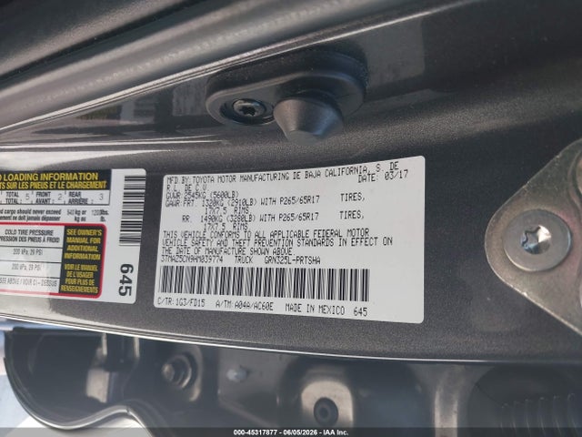 Toyota Tacoma Sr5 V6 2017 3TMAZ5CN9HM039774 Image 9