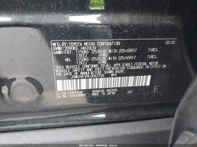 Toyota RAV4 LE 2020 JTMG1RFV9LD063758 Image 9