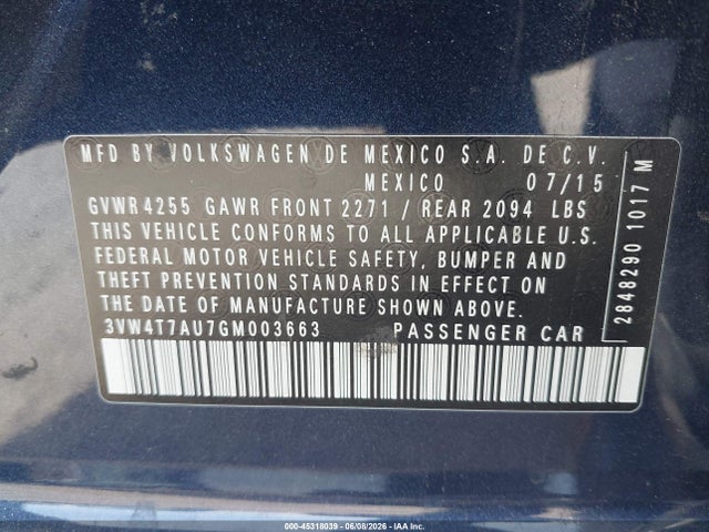 3VW4T7AU7GM003663 Volkswagen Golf Gti S 4-door