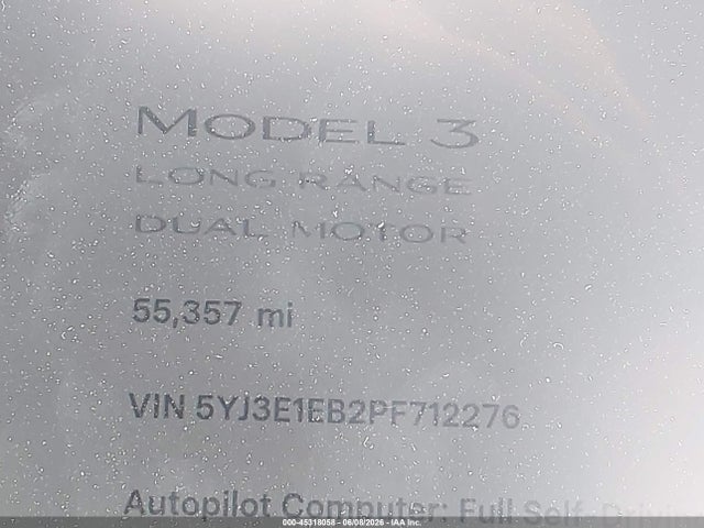 Aukcja sprzedaży 2023 Tesla Model 3 Long Range Dual Motor All-wheel Drive, vin: 5YJ3E1EB2PF712276, numer aukcji: 45318058
