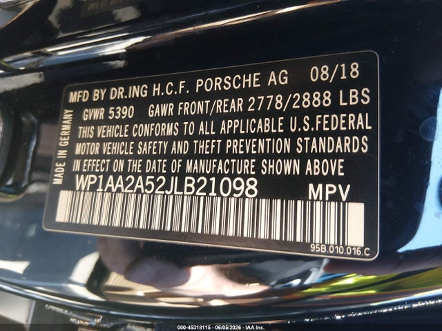 Porsche Macan 2018 WP1AA2A52JLB21098 Image 9
