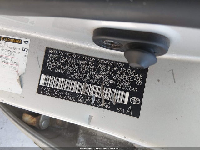 Продажа на аукционе авто 2006 Toyota Corolla Ce, vin: JTDBR32E760061458, номер лота: 45318175