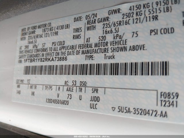 Ford Transit-250 2024 1FTBR1Y82RKA73886 Image 9