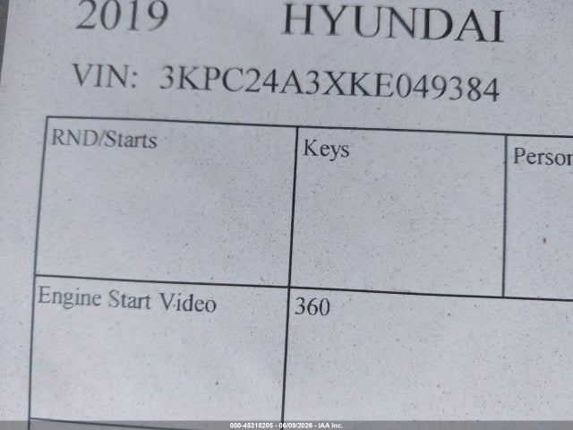 Hyundai ACCENT SE 2019 3KPC24A3XKE049384 Image 9
