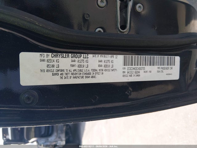 Aukcja sprzedaży 2012 Chrysler 300, vin: 2C3CCAAG5CH263725, numer aukcji: 45318211