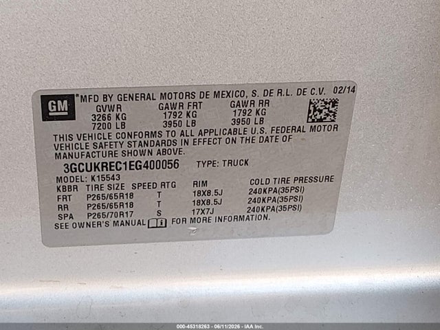 Chevrolet Silverado 1500 1lt 2014 3GCUKREC1EG400056 Image 9