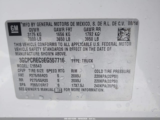 Chevrolet Silverado 1500 Lt 2014 3GCPCREC9EG557716 Image 9