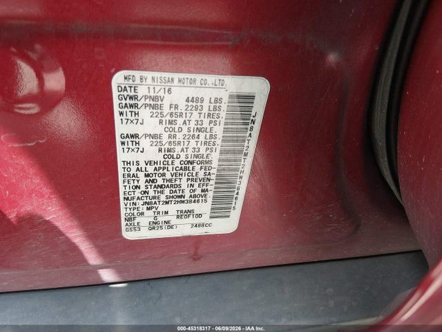 Nissan ROGUE S 2017 JN8AT2MT2HW384615 Image 9