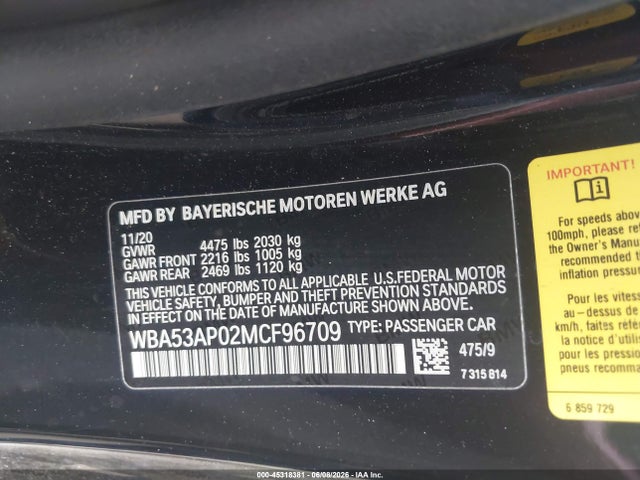 BMW 430I 2021 WBA53AP02MCF96709 Image 9