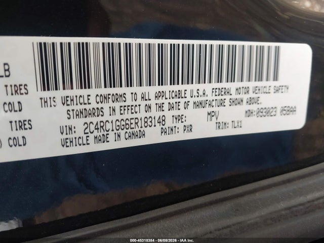 45318384 :رقم المزاد ، 2C4RC1GG6ER183148 vin ، 2014 Chrysler Town & Country Limited مزاد بيع