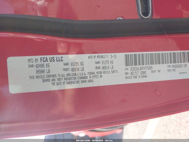 Dodge Charger Srt Hellcat 2015 2C3CDXL93FH773283 Image 9