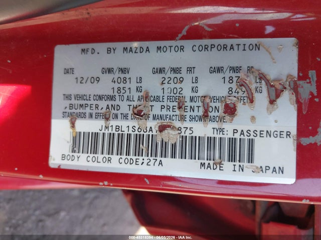 45318394 :رقم المزاد ، JM1BL1S68A1260875 vin ، 2010 Mazda Mazda3 S Grand Touring مزاد بيع