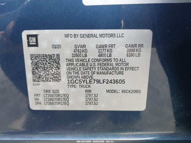 Chevrolet Silverado 2500hd 4wd Long Bed Wt 2020 1GC5YLE79LF243605 Image 9