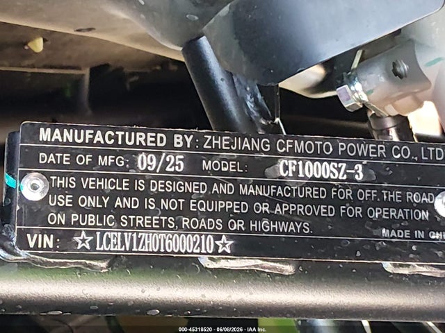 LCELV1ZH0T6000210 Cf Moto Zforce 950 Trail
