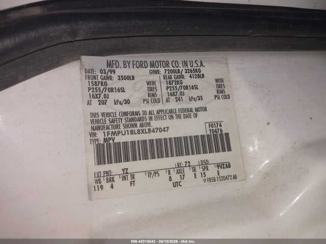 Продажа на аукционе авто 1999 Ford Expedition Eddie Bauer/xlt, vin: 1FMPU18L8XLB47047, номер лота: 45318542