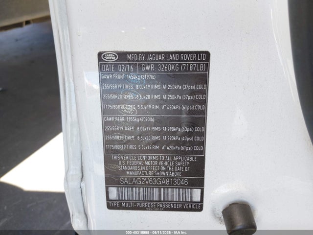 Land Rover LR4 2016 SALAG2V63GA813046 Image 9