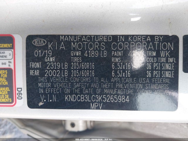 KIA NIRO LX 2019 KNDCB3LC3K5265984 Image 9