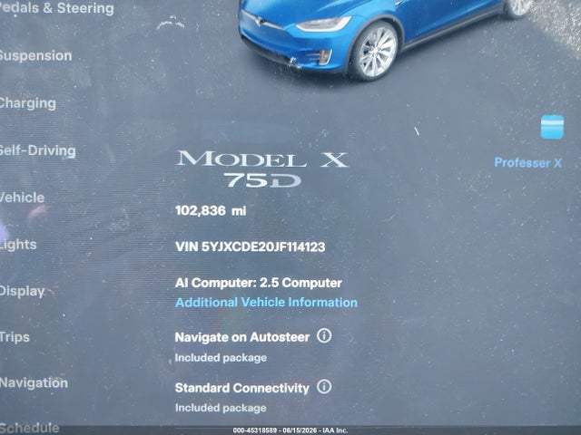Tesla Model X 100d/75d/p100d 2018 5YJXCDE20JF114123 Image 7