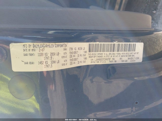 Aukcja sprzedaży 2007 Jeep Grand Cherokee Overland, vin: 1J8HR68237C606797, numer aukcji: 45318641