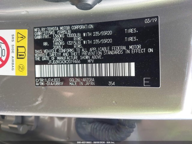 Lexus Rx 350l Premium 2019 JTJDZKCA2K2019466 Image 9