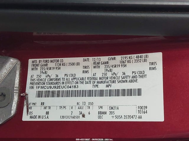 Ford Escape Titanium 2014 1FMCU9J92EUC04183 Image 9