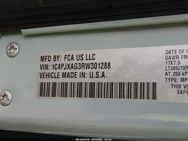 Продажа на аукционе авто 2024 Jeep Wrangler 2-door Willys 4x4, vin: 1C4PJXAG3RW301288, номер лота: 45318728