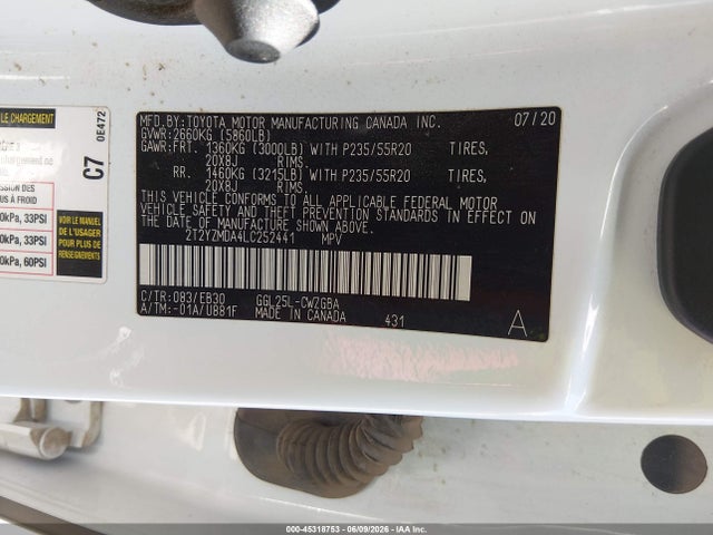 45318753 :رقم المزاد ، 2T2YZMDA4LC252441 vin ، 2020 Lexus Rx 350 F Sport Performance مزاد بيع