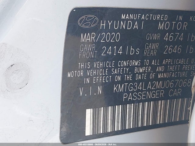 Auction sale of the 2021 Genesis G70 2.0t Rwd, vin: KMTG34LA2MU067068, lot number: 45318866