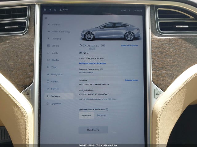 Продажа на аукционе авто 2013 Tesla Model S, vin: 5YJSA1CNXDFP20593, номер лота: 45318892