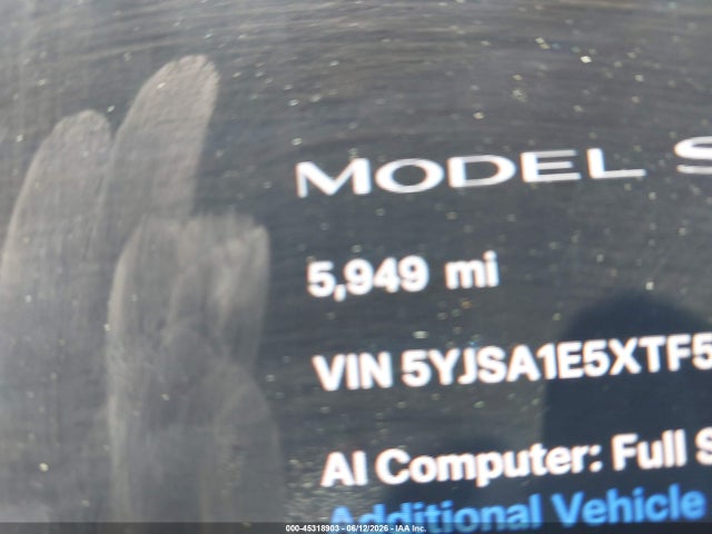 45318903 :رقم المزاد ، 5YJSA1E5XTF552353 vin ، 2026 Tesla Model S All-wheel Drive مزاد بيع
