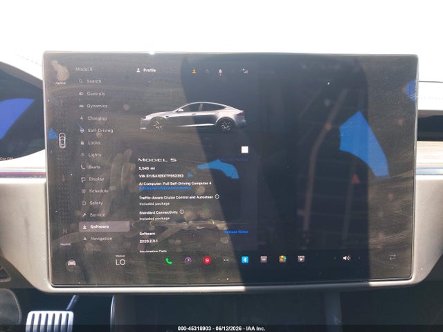 45318903 :رقم المزاد ، 5YJSA1E5XTF552353 vin ، 2026 Tesla Model S All-wheel Drive مزاد بيع
