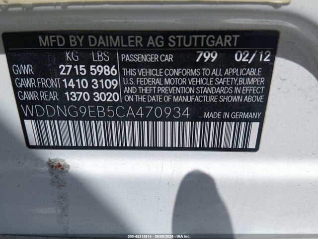Продаж на аукціоні авто 2012 Mercedes-benz S 550 4matic, vin: WDDNG9EB5CA470934, номер лоту: 45318914