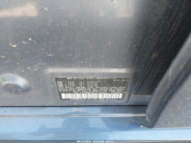 Продажа на аукционе авто 2013 Subaru Legacy 2.5i Limited, vin: 4S3BMBP69D3014454, номер лота: 45319025
