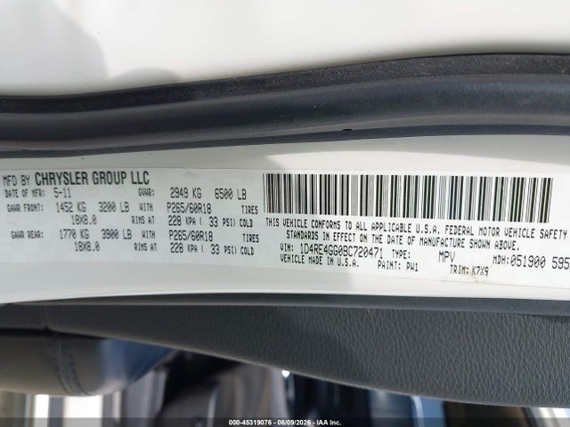 Aukcja sprzedaży 2011 Dodge Durango Crew, vin: 1D4RE4GG0BC720471, numer aukcji: 45319076