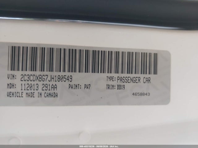 Продажа на аукционе авто 2018 Dodge Charger Sxt Rwd, vin: 2C3CDXBG7JH180549, номер лота: 45319239