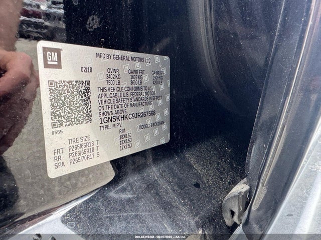 45319248 :رقم المزاد ، 1GNSKHKC9JR267568 vin ، 2018 Chevrolet Suburban Lt مزاد بيع