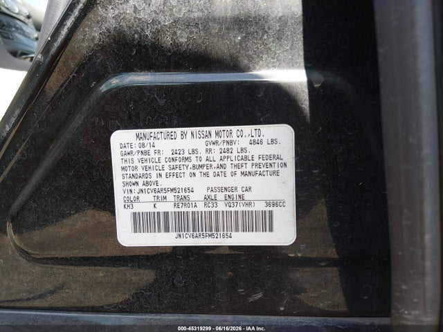 Продажа на аукционе авто 2015 Infiniti Q40, vin: JN1CV6AR5FM521654, номер лота: 45319299