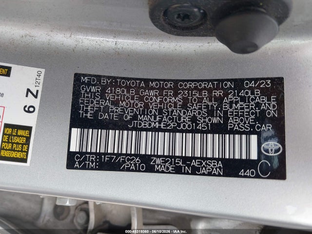 Toyota Corolla Hybrid Se 2023 JTDBDMHE2PJ001451 Image 9