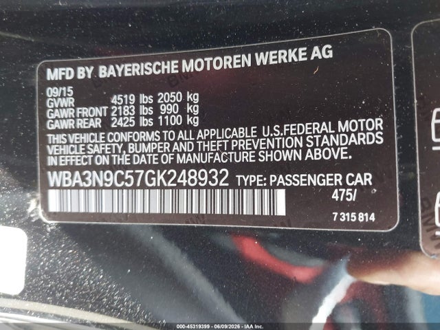 Aukcja sprzedaży 2016 Bmw 428i Xdrive, vin: WBA3N9C57GK248932, numer aukcji: 45319399