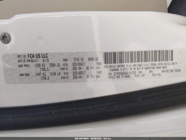 Dodge Grand Caravan Se 2016 2C4RDGBG9GR101553 Image 9