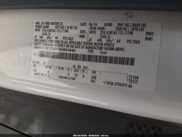 Ford Transit-150 2016 1FTYE1ZM7GKB41842 Image 9
