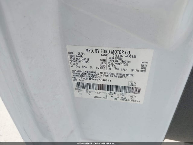Aukcja sprzedaży 2014 Ford F-150 Xl, vin: 1FTMF1EM7EKF40684, numer aukcji: 45319479