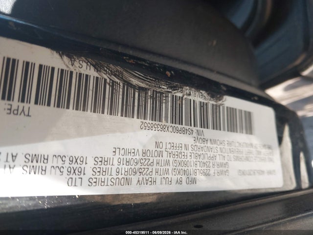 Продаж на аукціоні авто 2008 Subaru Outback, vin: 4S4BP60CX86358552, номер лоту: 45319511