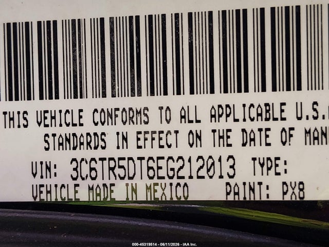 Продаж на аукціоні авто 2014 Ram 2500 Slt, vin: 3C6TR5DT6EG212013, номер лоту: 45319514