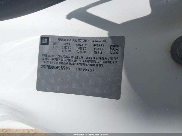 45319524 :رقم المزاد ، 2G1FB3D38E9127143 vin ، 2014 Chevrolet Camaro 1lt مزاد بيع