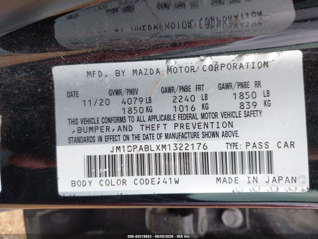 Mazda Mazda3 Select 2021 JM1BPABLXM1322176 Image 9